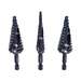 Step Drill Bit Set, Quick-Release, Double Fluted, 1/4" Hex Shank, 3-Piece
